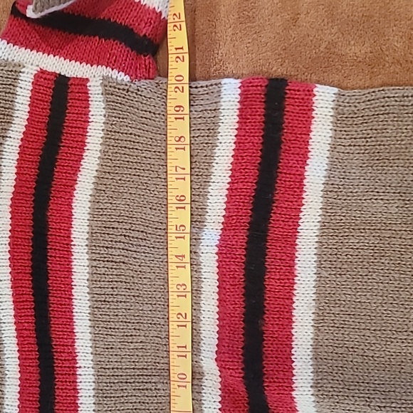 Urban Outfitters tan with red black white bold stripes - Picture 4 of 11